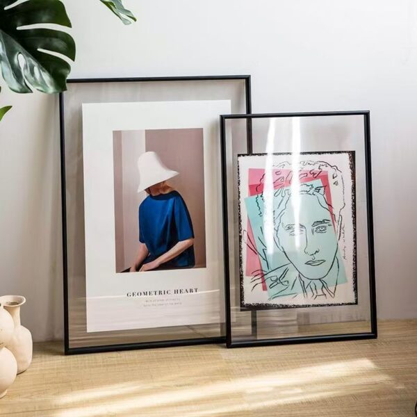 High-end double-sided transparent luxury metal picture frame