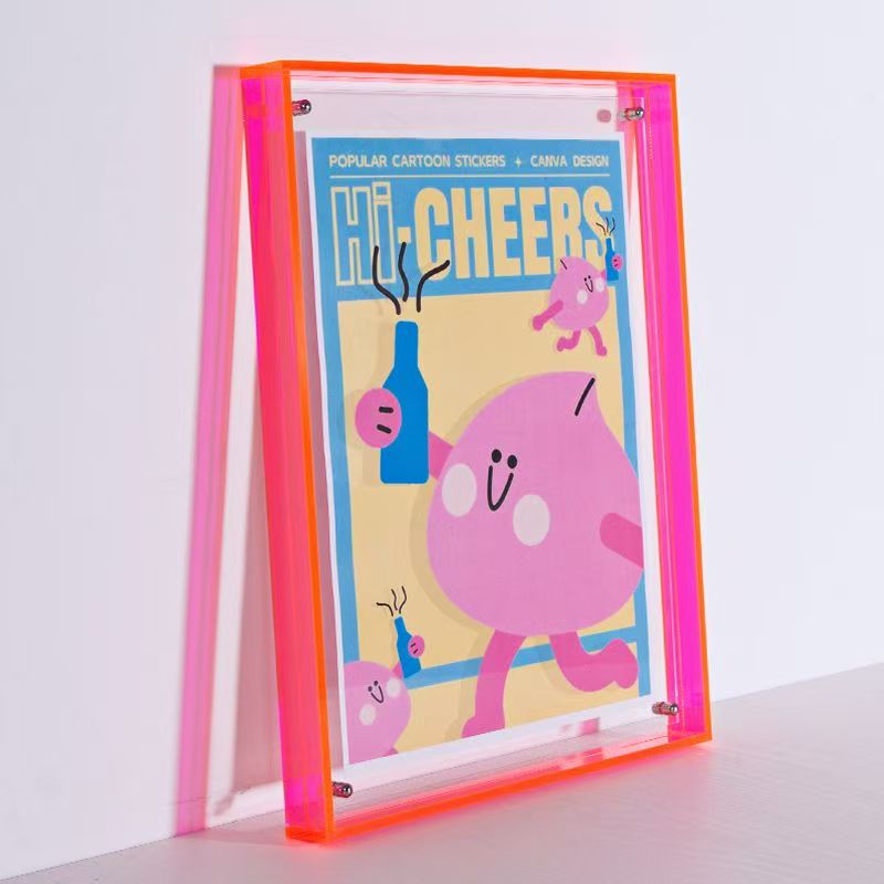 High-quality colored acrylic frame for modern desktop display