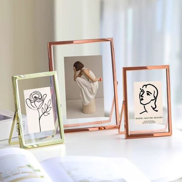 Luxury double-sided transparent metal frame for modern décor