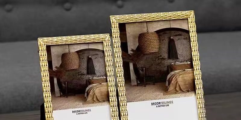 Luxury modern metal picture frame for elegant bedroom décor