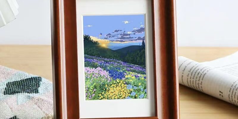 Minimalist wooden desktop frame for study and bedroom décor