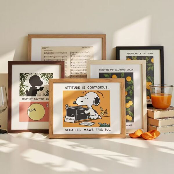 Custom minimalist multi-size solid wood picture frame design