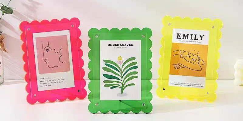 Modern transparent acrylic frame with creative colored edging