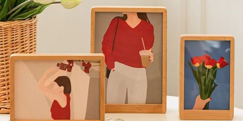 Nordic trapezoid solid wood decorative desktop picture frame