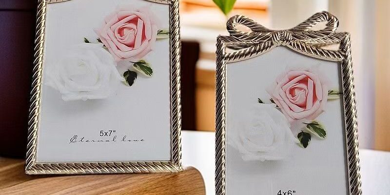 Romantic bow luxury metal wedding picture frame for décor