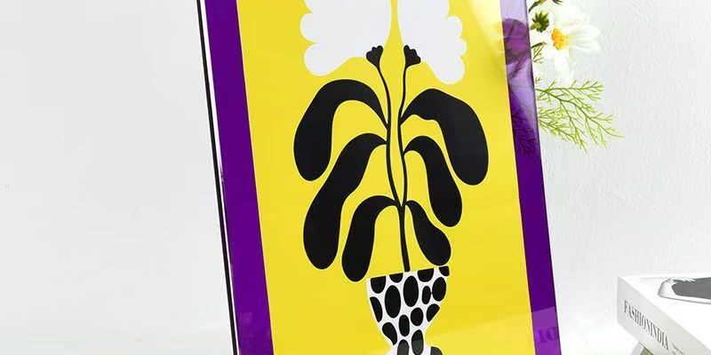 Stylish colored transparent acrylic tabletop standing frame