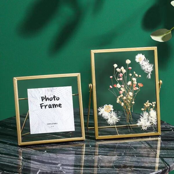 Transparent minimalist metal picture frame for modern décor